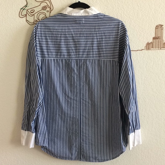 Old Navy Stripe Button Up Collar Long Sleeve Shirt - Picture 2 of 8